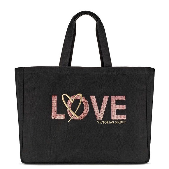 Victoria's Secret Handbags - NWT Victoria’s Secret LOVE Logo Large Canvas Tote